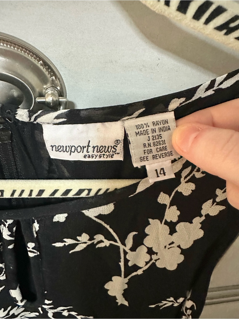 Newport News Black Maxi Dress with White Floral Print - Picture 3 of 4